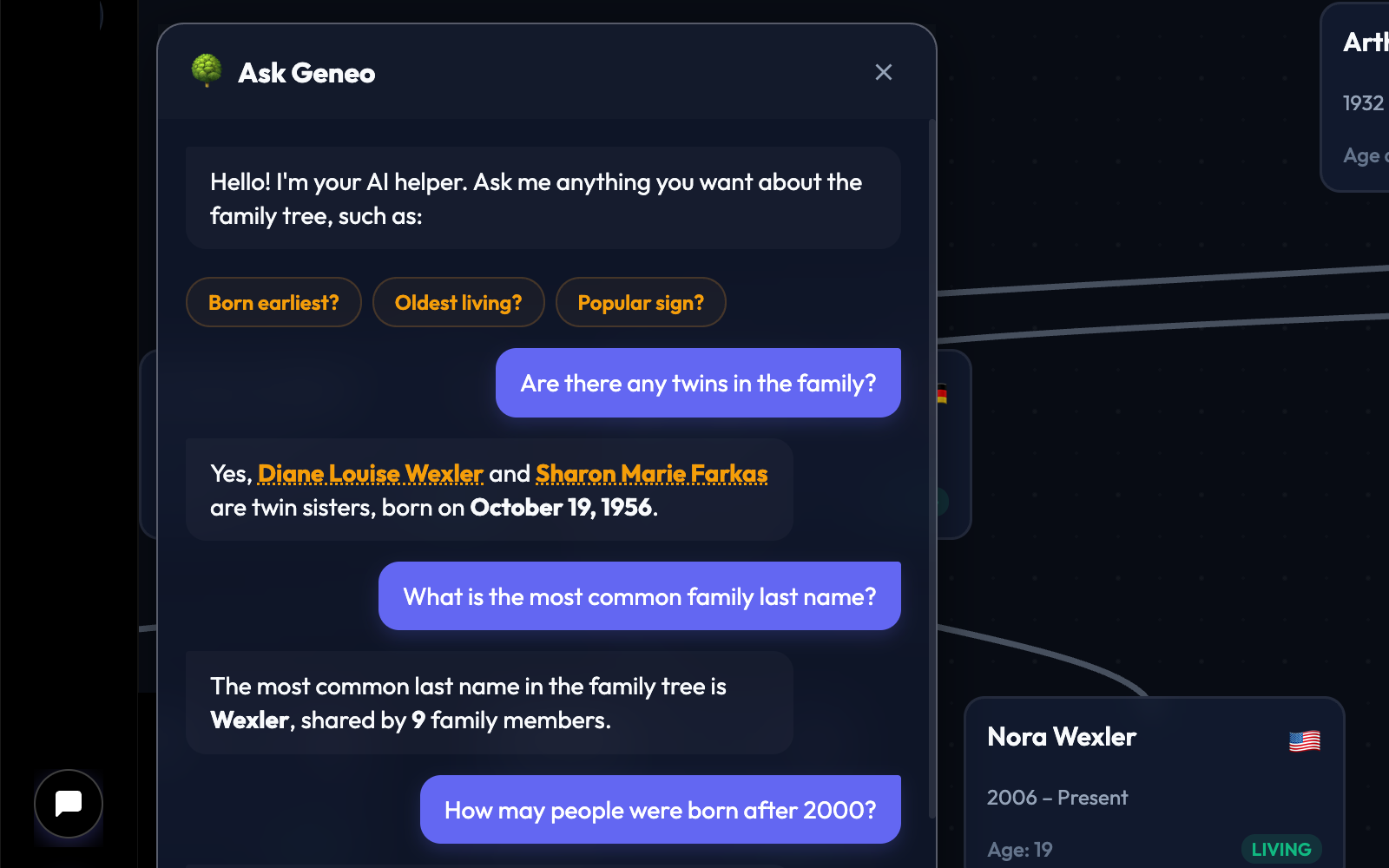 Ask Geneo AI questions preview